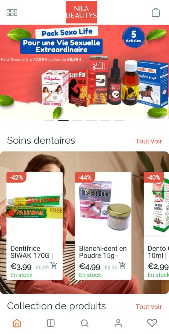 Nilas Beauty mobile app screenshot